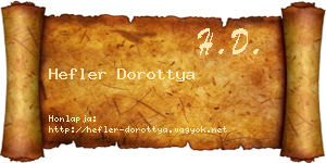 Hefler Dorottya névjegykártya